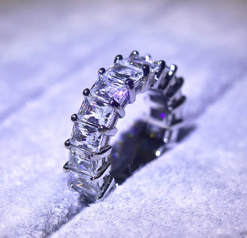 Sterling Silver Plated Square AAA Cubic Zirconia Band Ring Crystal Cz Cubic Zircon Wedding Engagement Ring
Sterling Silver Plated Square AAA Cubic Zirconia Band Ring Crystal Cz Cubic Zircon Wedding Engagement Ring