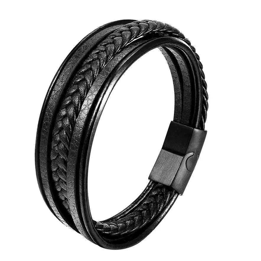 Wholesale Handmade Multilayer Braided Bracelet Men Real Leather Rope Stainless Steel Magnetic Buckle Bracelet For Men
Wholesale Handmade Multilayer Braided Bracelet Men Real Leather Rope Stainless Steel Magnetic Buckle Bracelet For Men