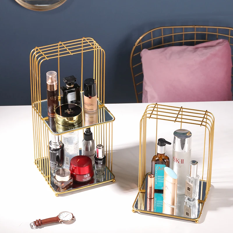 Creative ins golden luxury bedroom dressing table double skin care cosmetics rack light luxury desktop finishing storage rack
Creative ins golden luxury bedroom dressing table double skin care cosmetics rack light luxury desktop finishing storage rack