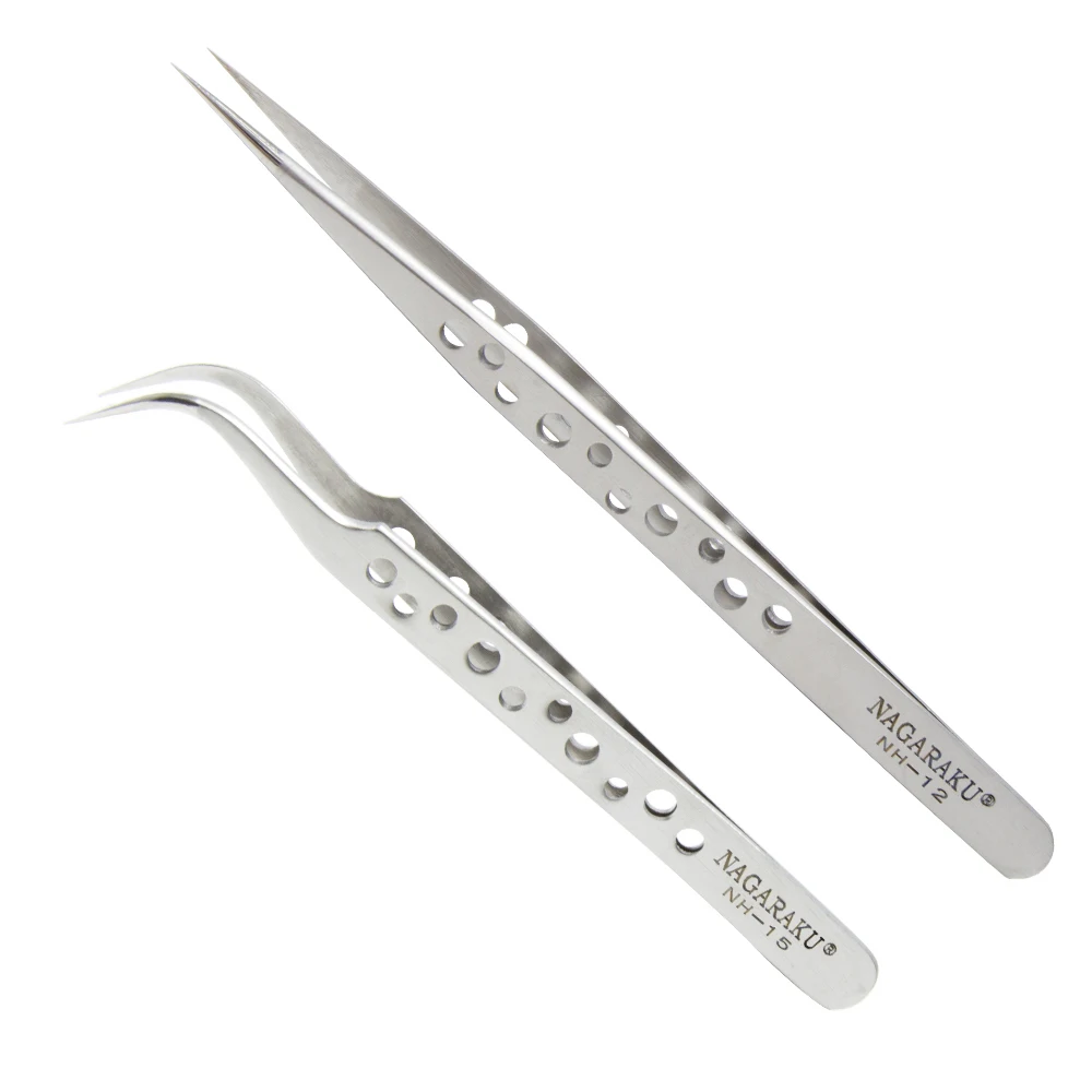 NAGARAKU Straight And Curved Eyelash Extension Tweezers volume NH-15 NH-12 Stainless steel Light weight, Silver
NAGARAKU Straight And Curved Eyelash Extension Tweezers volume NH-15 NH-12 Stainless steel Light weight, Silver