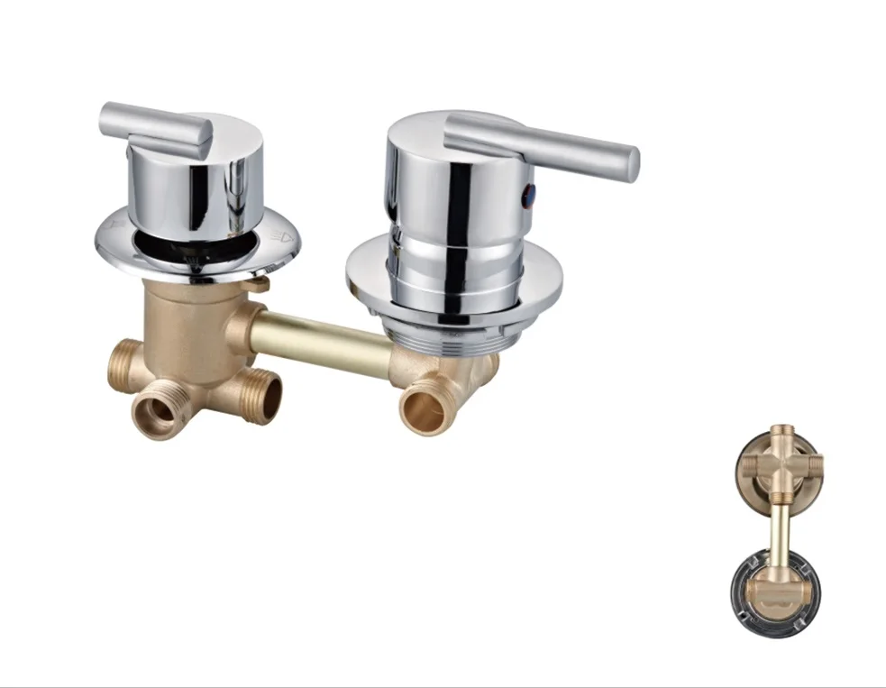 Bathroom 3 Way brass chrome wall mounted shower panel faucet