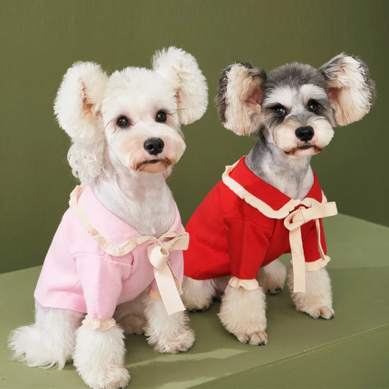 Hot-selling popular autumn and winter new Korean cute small and medium-sized dog bow sweater pet clothing
Hot-selling popular autumn and winter new Korean cute small and medium-sized dog bow sweater pet clothing