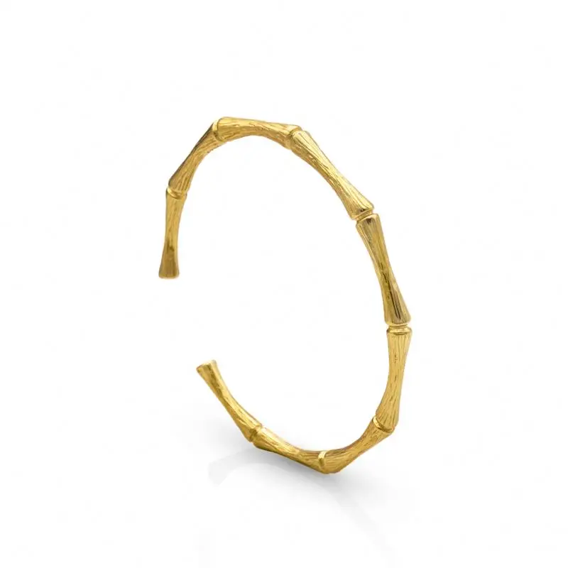 Chris April In stock trendy 925 sterling silver bamboo gold plated bangle bracelet jewelry, Yellow gold
Chris April In stock trendy 925 sterling silver bamboo gold plated bangle bracelet jewelry, Yellow gold