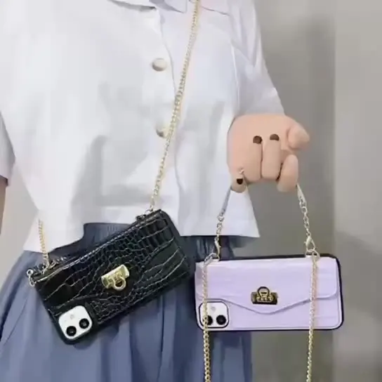 Fashion Necklace Strap Chain TPU PU Wallet Girls Beautiful Bag Phone Cover Cases for iphone 13 12 11 pro max X XR XS 7 8 Plus
Fashion Necklace Strap Chain TPU PU Wallet Girls Beautiful Bag Phone Cover Cases for iphone 13 12 11 pro max X XR XS 7 8 Plus