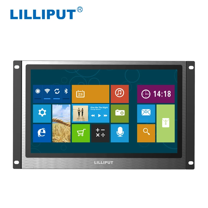 13.3 inch Industrial Full Hd Lcd Capacitive touch Monitor with HDMI DVI VGA Composite input