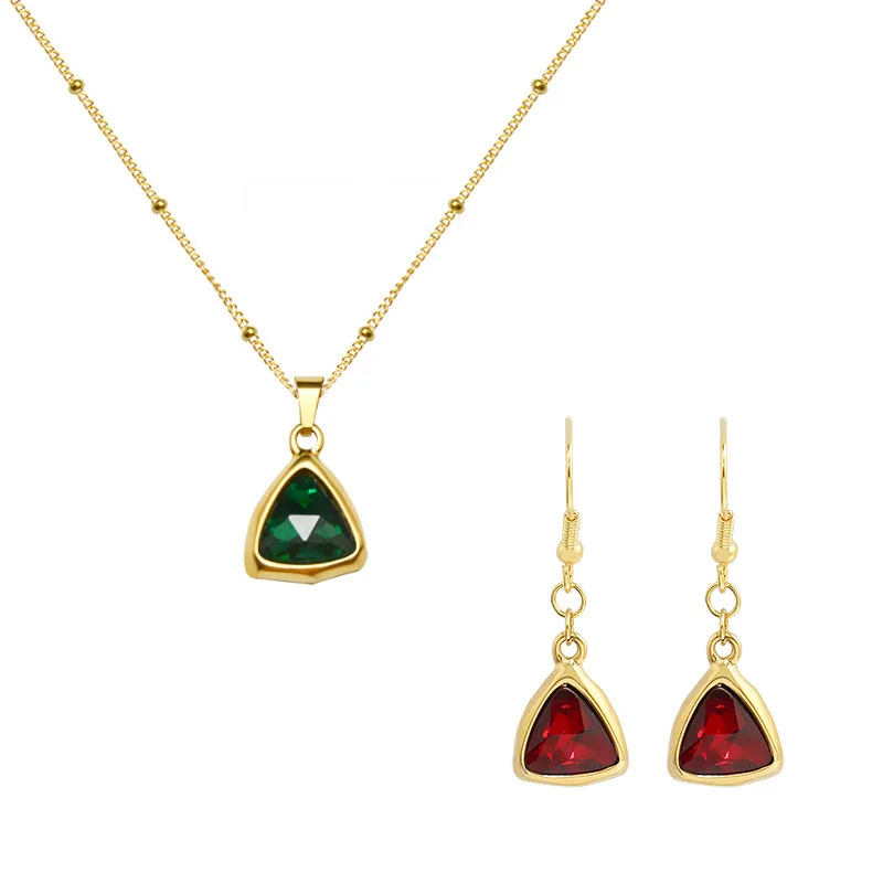 2022 Explosive Selling Style Swarovsiki Tri-color Crystal Stone Triangle Earrings Necklace Set Set Di Gioielli Set Perhiasan, 3 colors
2022 Explosive Selling Style Swarovsiki Tri-color Crystal Stone Triangle Earrings Necklace Set Set Di Gioielli Set Perhiasan, 3 colors