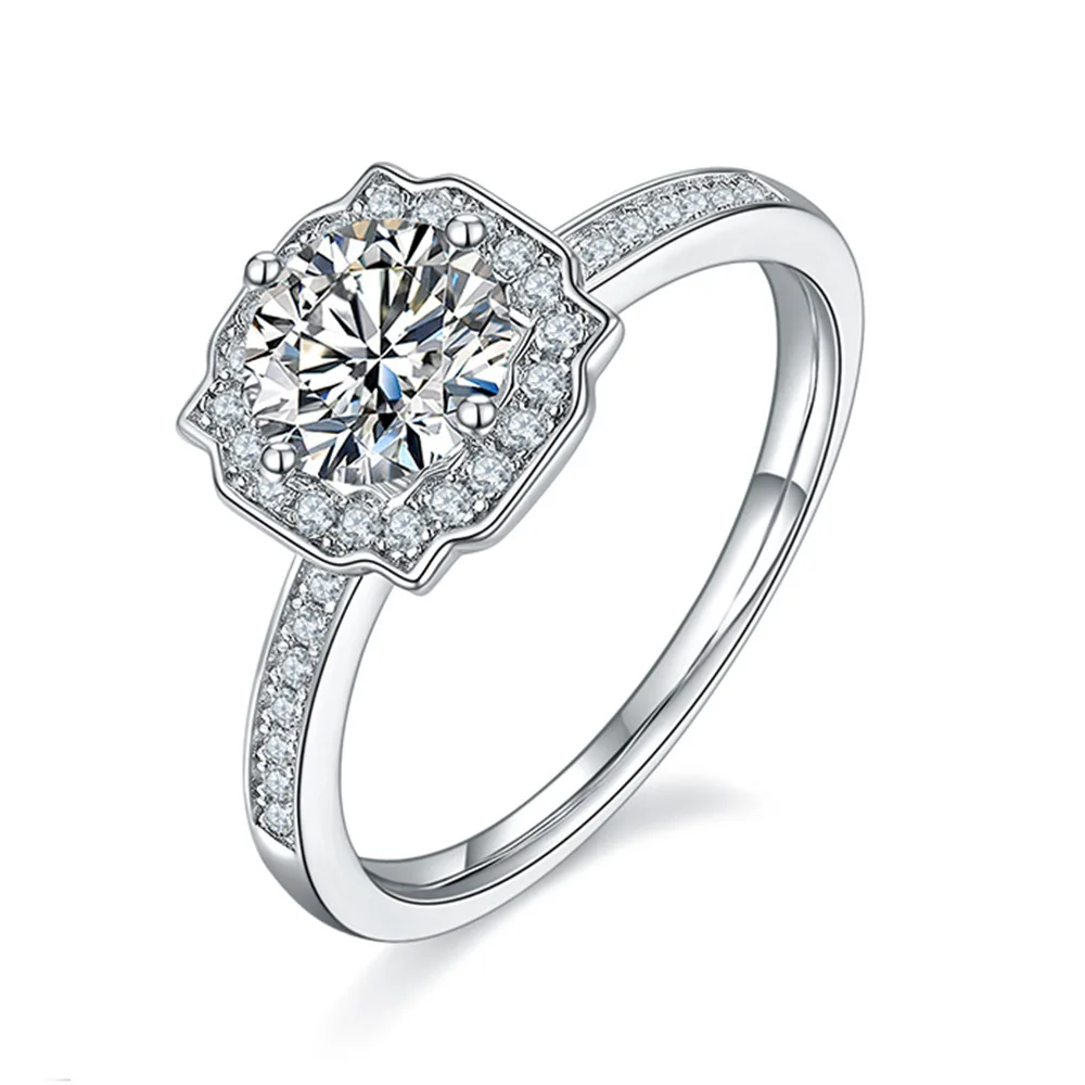 Women 925 Sterling Silver Wedding Engagement 1.0ct Radiant Flower Cut Moissanite Rings
Women 925 Sterling Silver Wedding Engagement 1.0ct Radiant Flower Cut Moissanite Rings