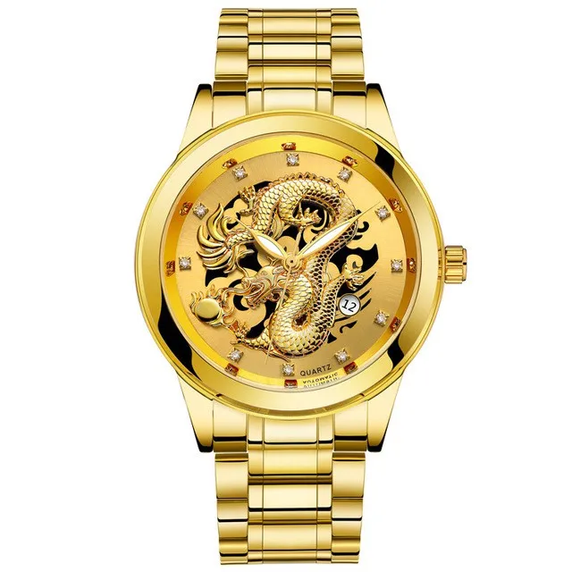 BOSCK Top Brand Luxury Gold Dragon Watch Quartz Stainless Steel Men's Watch Waterproof Wristwatch, Mix
BOSCK Top Brand Luxury Gold Dragon Watch Quartz Stainless Steel Men's Watch Waterproof Wristwatch, Mix