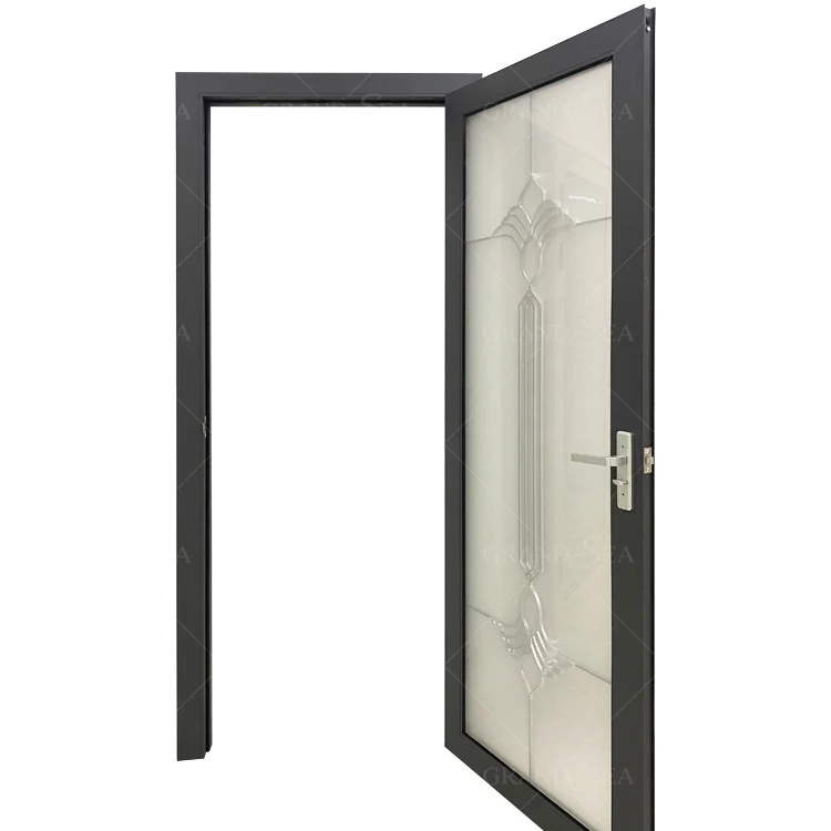 Factory wholesale price exterior door aluminum frosted glass swing bathroom doors