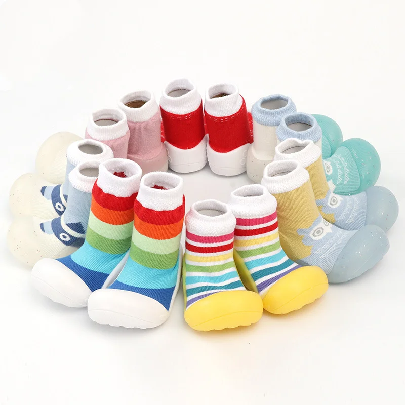 Colorful Rainbow Striped Printed Toddlers Baby Kids Anti Slip Floor Socks Shoes, Custom
Colorful Rainbow Striped Printed Toddlers Baby Kids Anti Slip Floor Socks Shoes, Custom