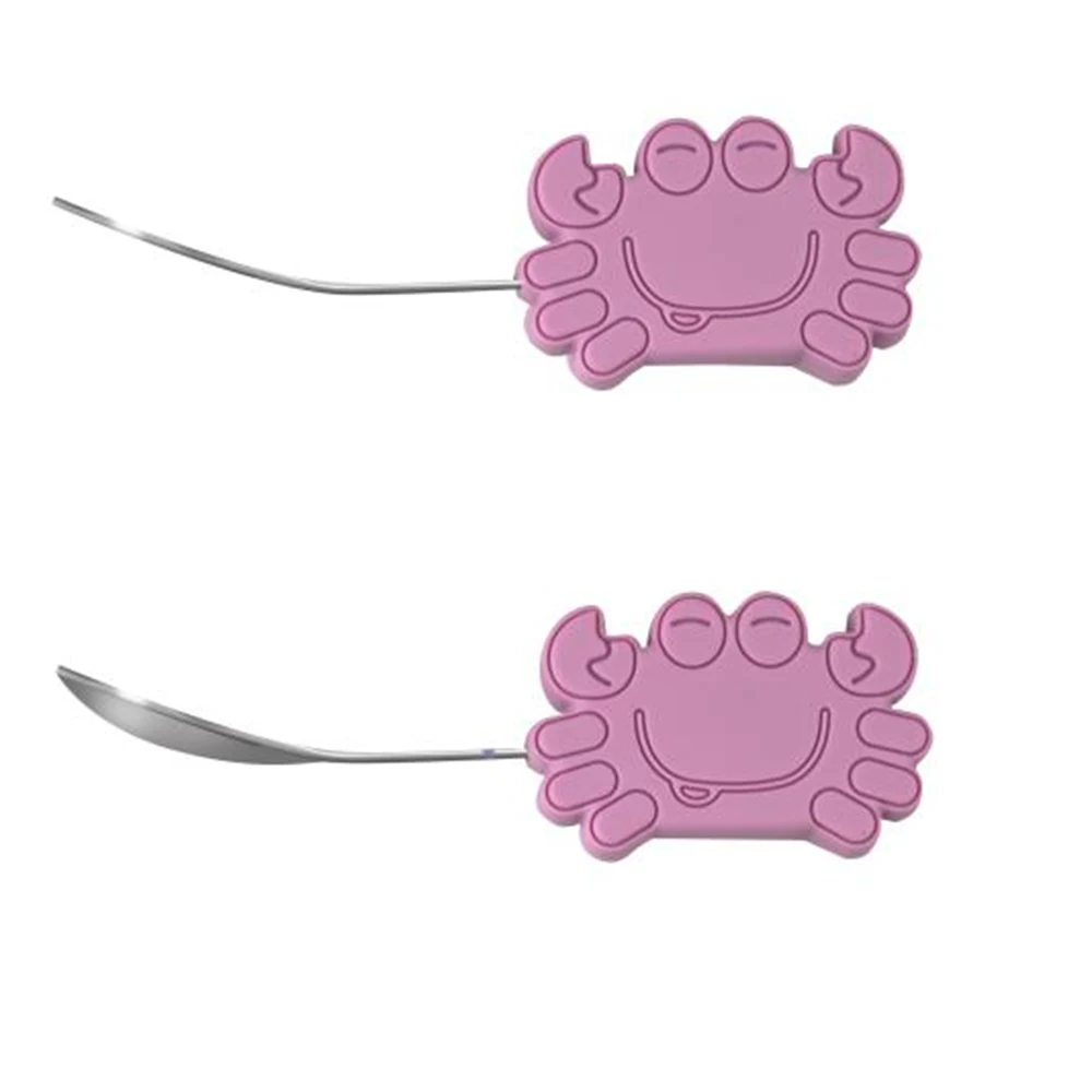 Cute Cartoon Baby Food Learning Training Tableware Stainless Steel And Silicone Baby Spoon And Fork, Brown 
Cute Cartoon Baby Food Learning Training Tableware Stainless Steel And Silicone Baby Spoon And Fork, Brown