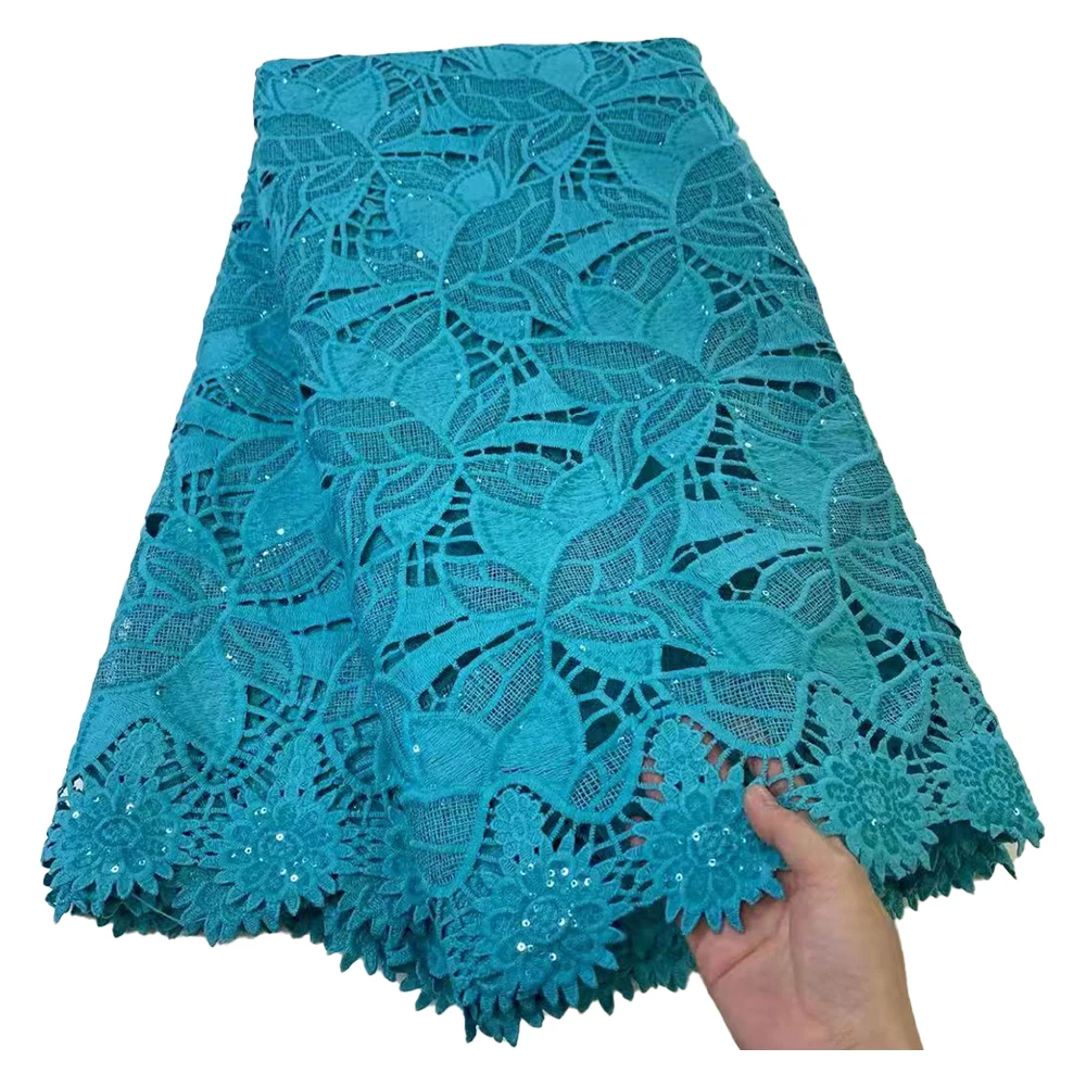 HFX Latest Sequins Cord Lace African Lace Fabric High Quality Water Soluble Milk Silk Material For Sewing, As picture
HFX Latest Sequins Cord Lace African Lace Fabric High Quality Water Soluble Milk Silk Material For Sewing, As picture