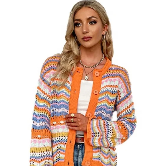 The New Design For The Fall 2021 Fashionable Comfortable And Warm Multi-color Rainbow Long And Thick Sweater
The New Design For The Fall 2021 Fashionable Comfortable And Warm Multi-color Rainbow Long And Thick Sweater