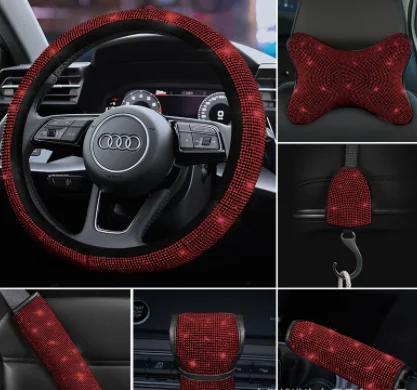 Rhinestone bling blue gear cover diamond steering wheel seat belt shoulder cover steering wheel cover headrest set
Rhinestone bling blue gear cover diamond steering wheel seat belt shoulder cover steering wheel cover headrest set