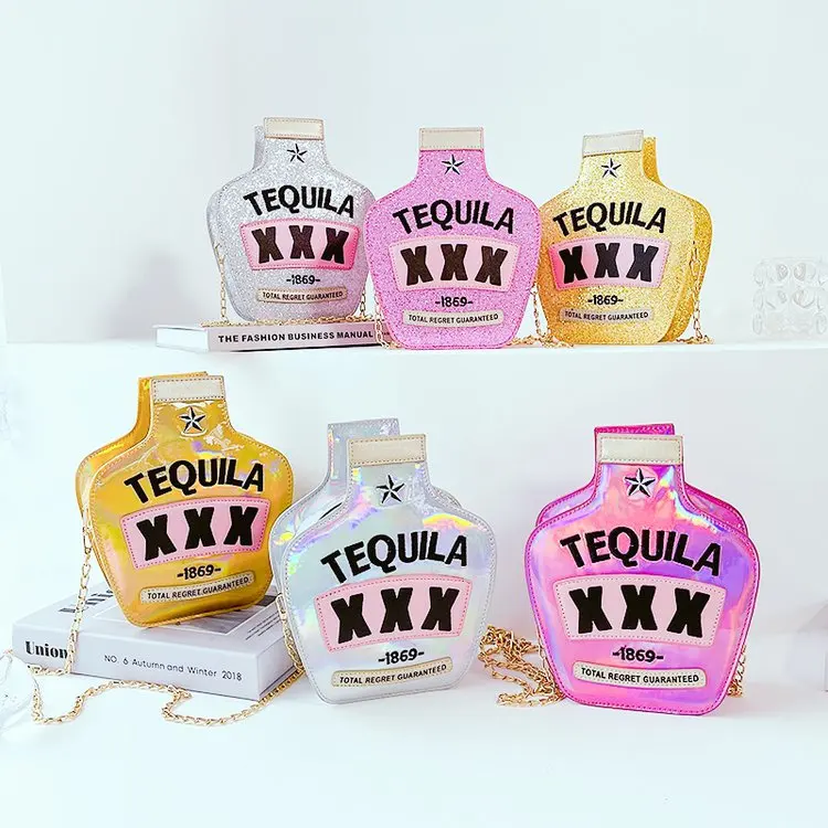 2021 Xianjian Women and Lady particular New Special Wine Bottle Sequin Shrimp glittering ornament Chain Crossbody Shoulder Bag, Silver,pink ,gold
2021 Xianjian Women and Lady particular New Special Wine Bottle Sequin Shrimp glittering ornament Chain Crossbody Shoulder Bag, Silver,pink ,gold