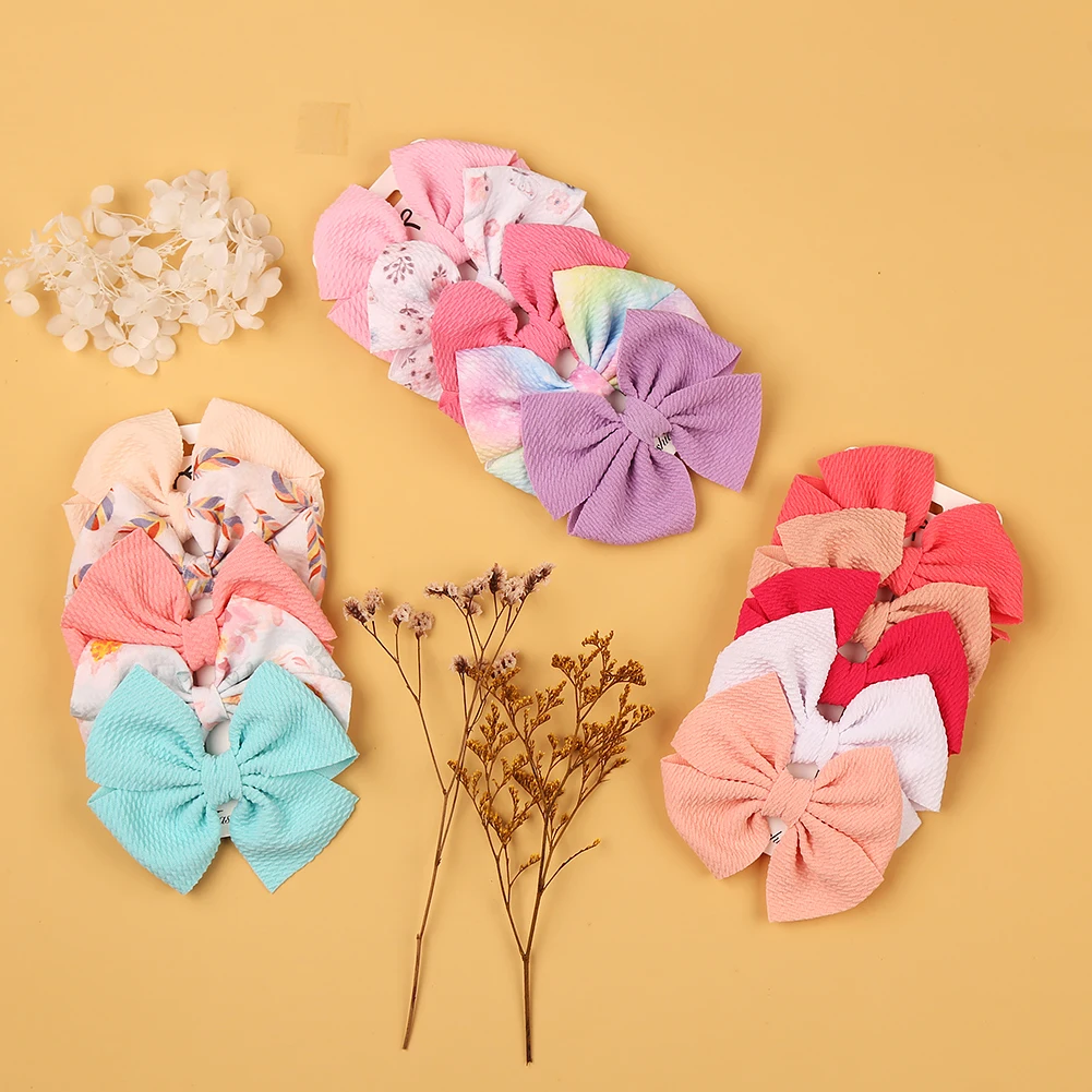 5Pcs/Set Solid Leopard Print Hair Bow Knot Clips Seersucker Baby Girls Hairpins Fashion Handmade Barrettes Kids Accessories
5Pcs/Set Solid Leopard Print Hair Bow Knot Clips Seersucker Baby Girls Hairpins Fashion Handmade Barrettes Kids Accessories