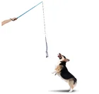 Extendable Teaser Pole Wand Outdoor Interactive Training Exercise Walking Pet Dog Toy