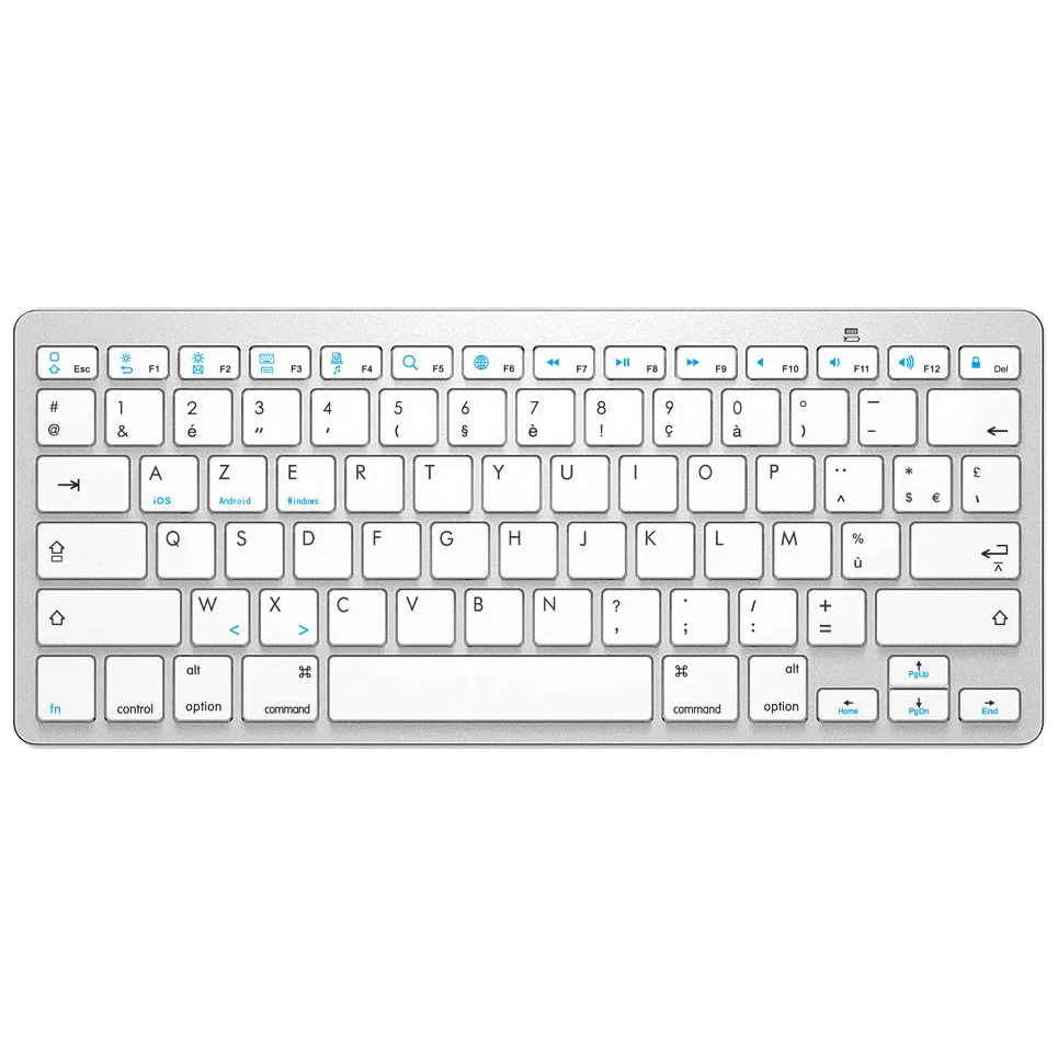 AZERTY French Bluetooth Keyboard Light Slim Wireless Keyboard Portable clavier for iPad iPhone iOS Android Windows Smart TV
AZERTY French Bluetooth Keyboard Light Slim Wireless Keyboard Portable clavier for iPad iPhone iOS Android Windows Smart TV