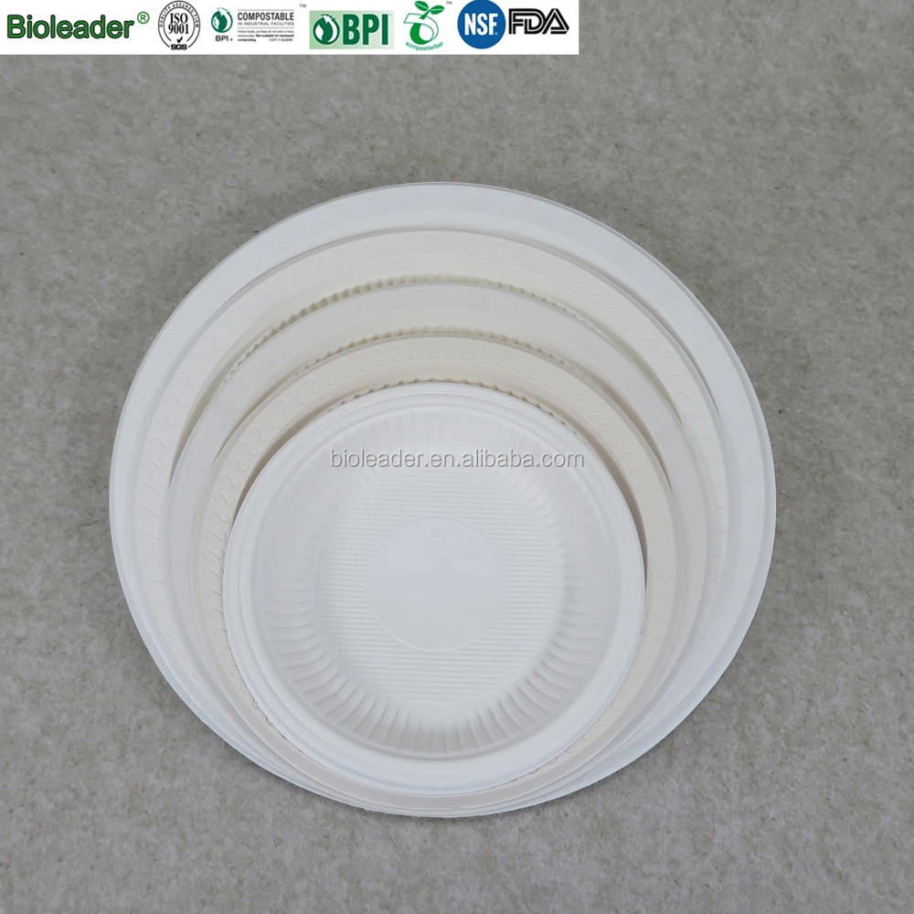 Disposable Compostable Cornstarch Plastic Plates