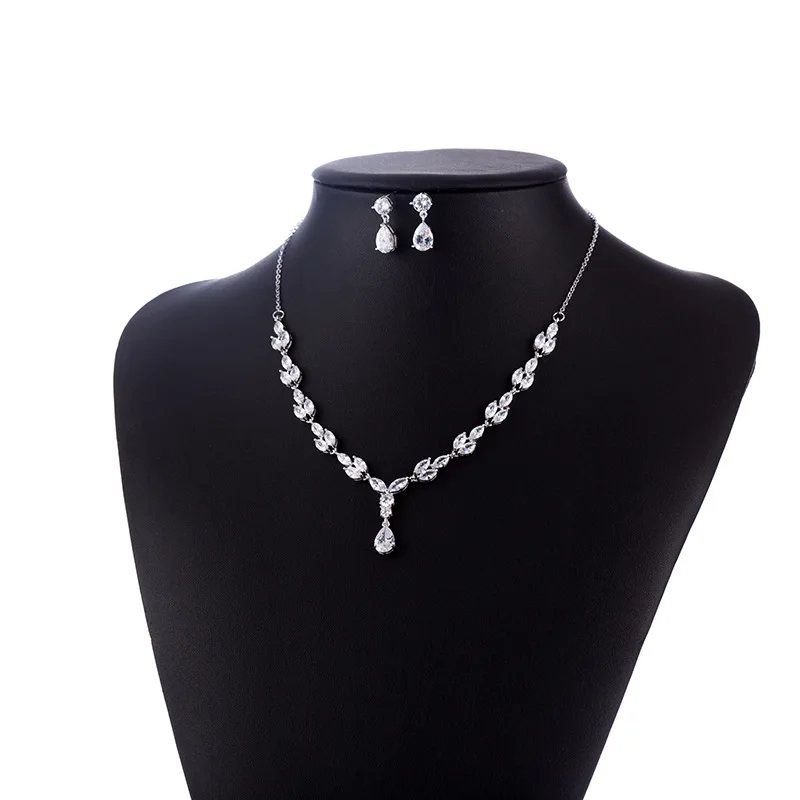 Trendy White Water Drop Cubic Zirconia Wedding Jewelry Sets Luxury Statement Necklace Earrings Set Dress Accessories, Crystal
Trendy White Water Drop Cubic Zirconia Wedding Jewelry Sets Luxury Statement Necklace Earrings Set Dress Accessories, Crystal