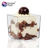 BPA free disposable clear ps ice cream square mousse plastic mini dessert cups