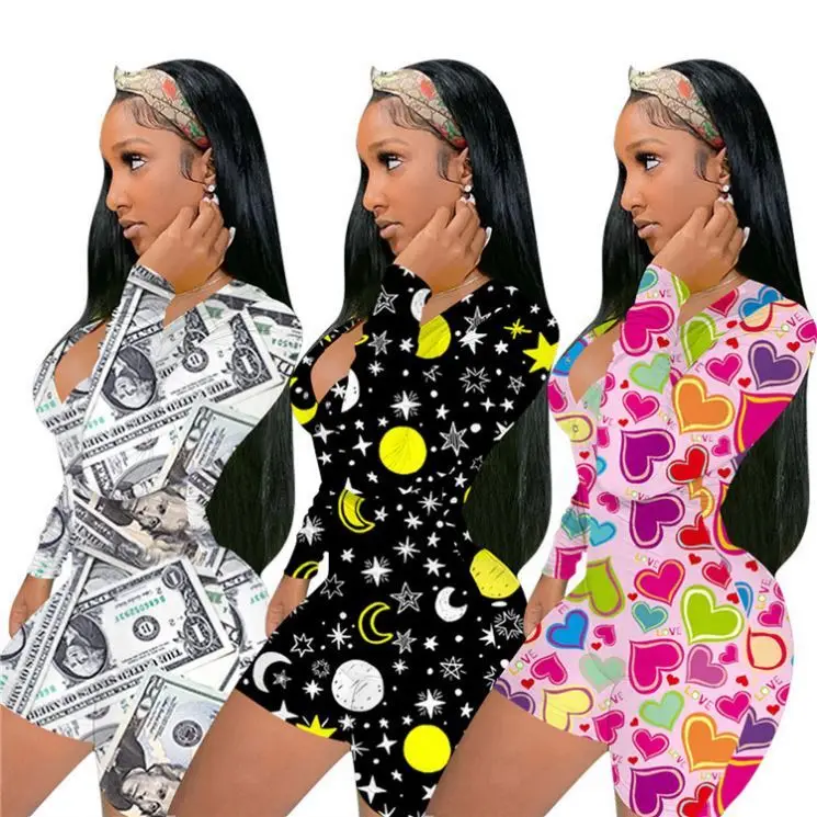 Hot Selling 2021 Spring Printed Button Bodysuit Pajamas Womens Lounge Wear Women One Piece Jumpsuits And Rompers
Hot Selling 2021 Spring Printed Button Bodysuit Pajamas Womens Lounge Wear Women One Piece Jumpsuits And Rompers