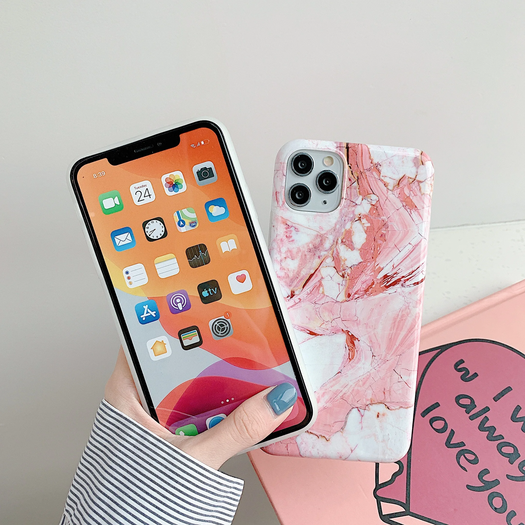 Luxury Brand IMD Soft TPU Square Marble Feel Mobile Phone Case Cover for iPhone 12 Pro Max, Just like pictures
Luxury Brand IMD Soft TPU Square Marble Feel Mobile Phone Case Cover for iPhone 12 Pro Max, Just like pictures