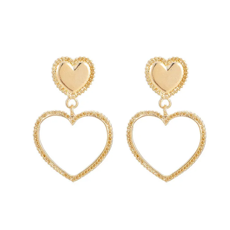 Korean Adult Alloy Metal Double Heart Shaped Earrings For Women Geometric Alloy Love Heart Ear Drop Dangle Stud Jewelry, As picture
Korean Adult Alloy Metal Double Heart Shaped Earrings For Women Geometric Alloy Love Heart Ear Drop Dangle Stud Jewelry, As picture