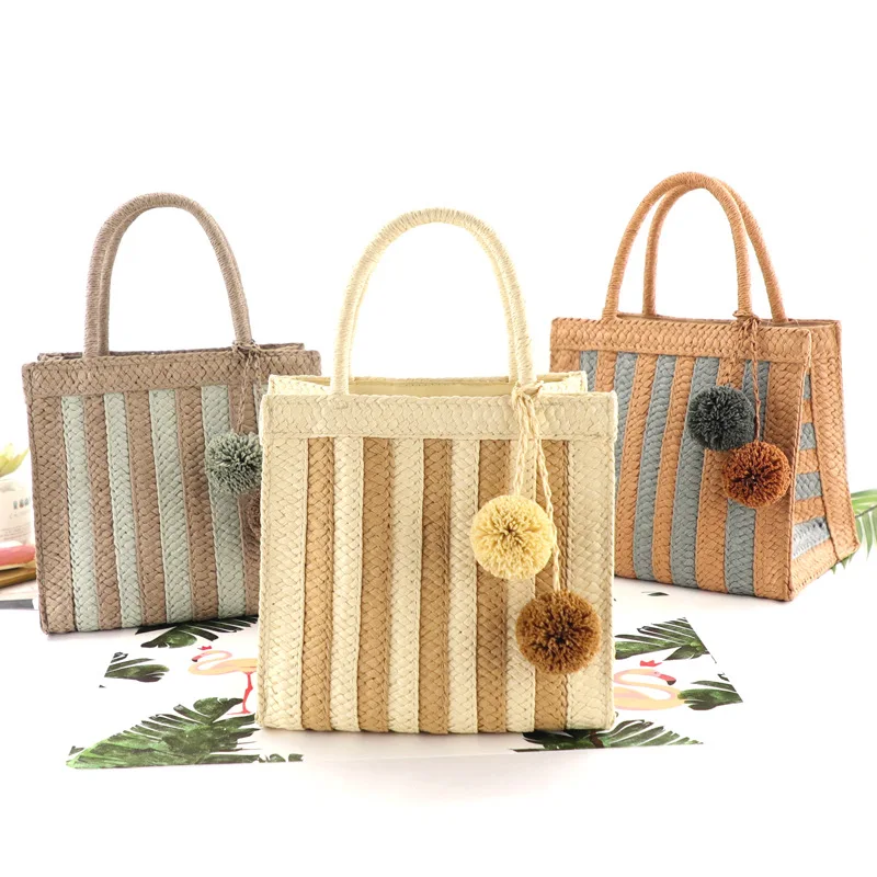 Handmade Woven stripe design fashion crochet paper straw material bag ladies carry beach tote bag wholesale leisure shopping bag
Handmade Woven stripe design fashion crochet paper straw material bag ladies carry beach tote bag wholesale leisure shopping bag