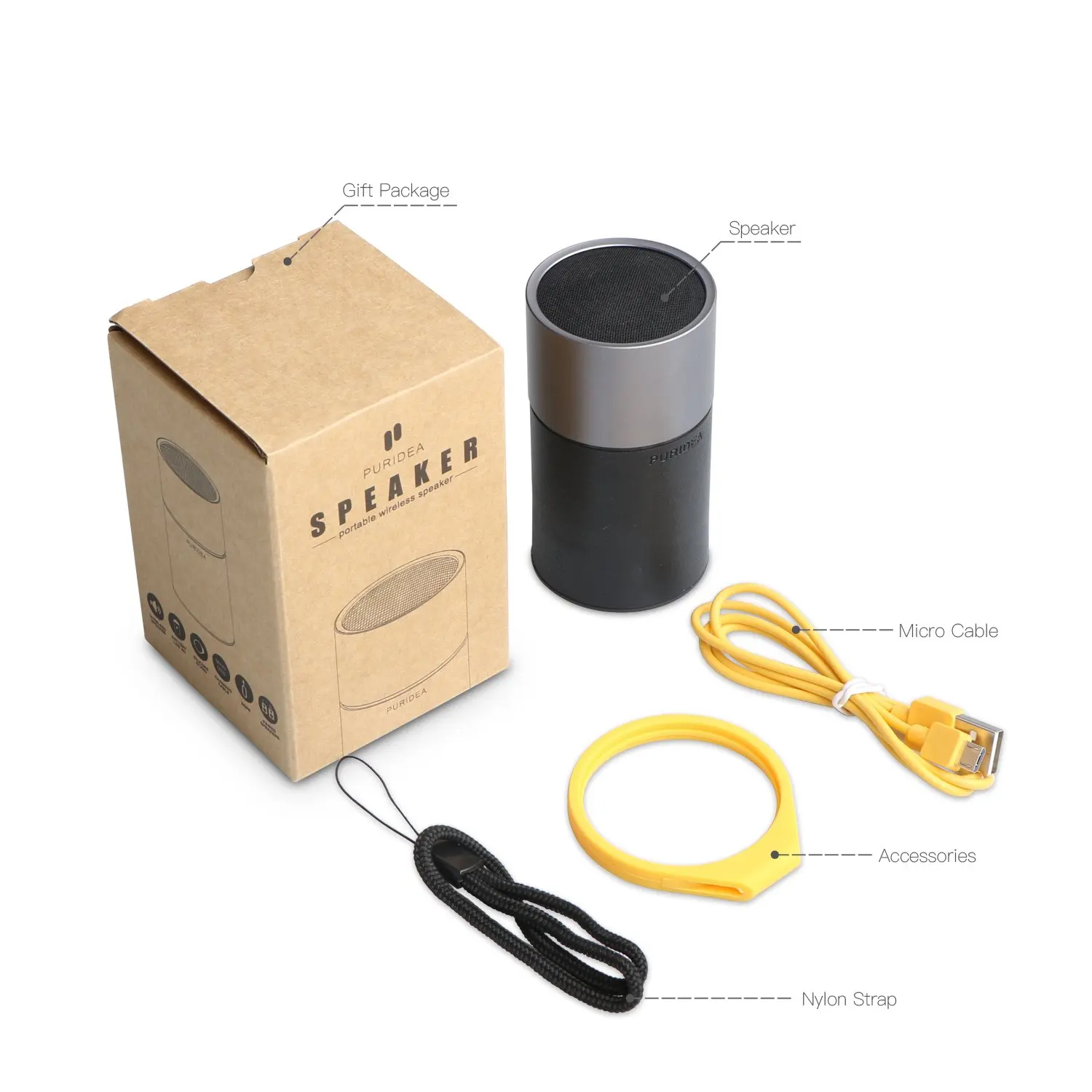 PURIDEA Wireless Bluetooth Speaker Outdoor Portable Speaker with Enhanced Bass Mini Bluetooth4.2 Speaker i6-BLK - ANKUX.COM