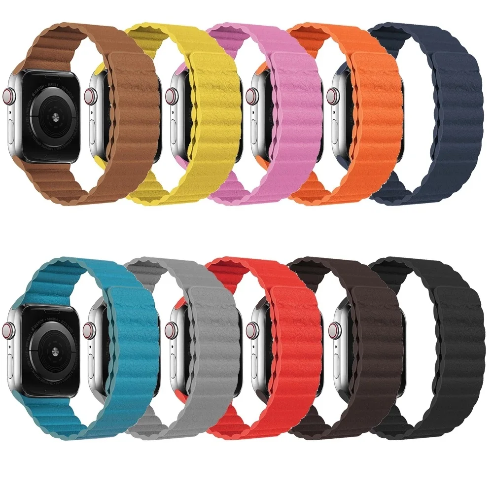 for Iwatch Series SE 6 5 4 3 2 1 Strap 44mm 40mm 42mm 38mm Bracelet Magnetic Leather Loop for Apple Watch Band, 10 colors
for Iwatch Series SE 6 5 4 3 2 1 Strap 44mm 40mm 42mm 38mm Bracelet Magnetic Leather Loop for Apple Watch Band, 10 colors