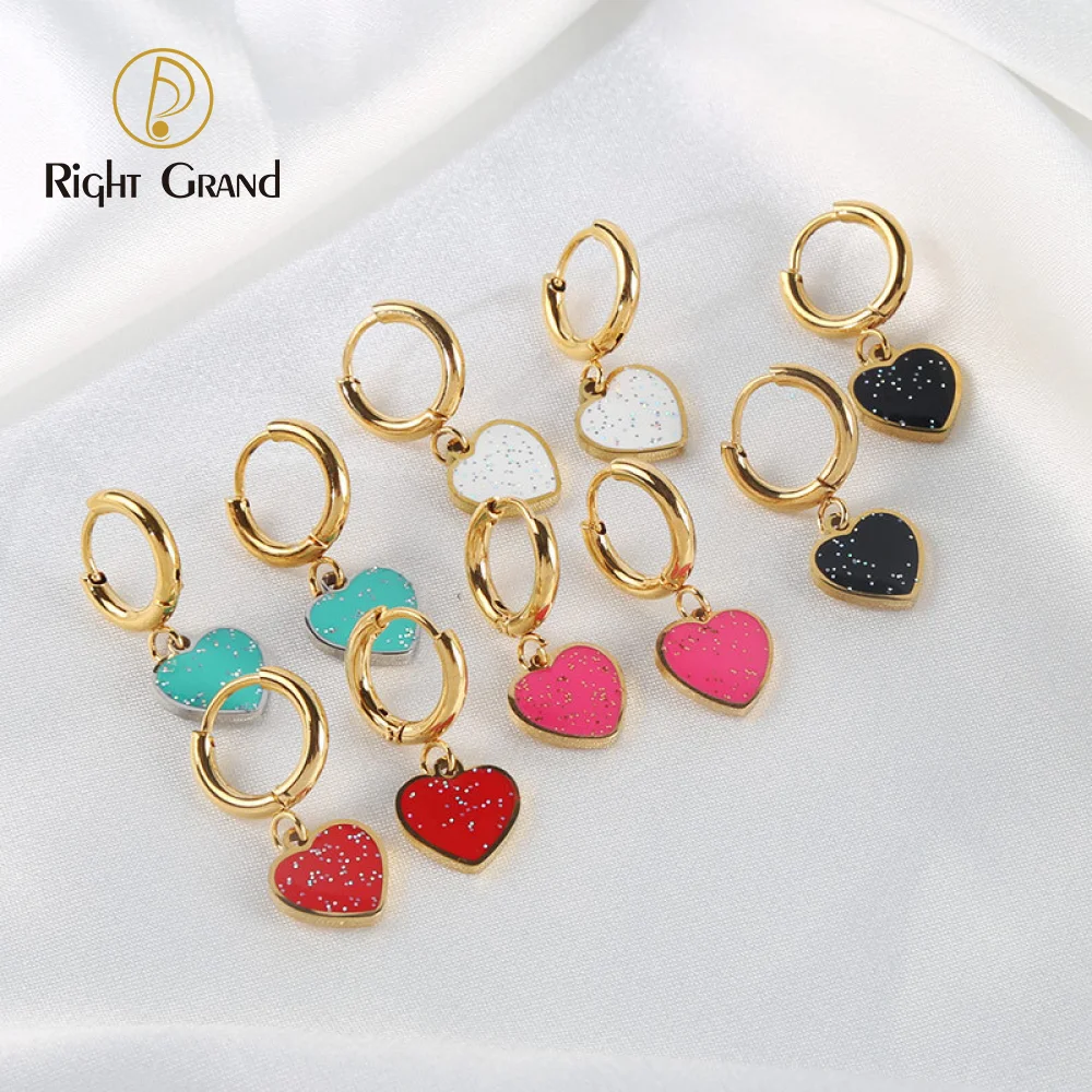 Trendy stainless steel 18k gold plated dangle drop earring women jewelry with enamel heart earrings
Trendy stainless steel 18k gold plated dangle drop earring women jewelry with enamel heart earrings