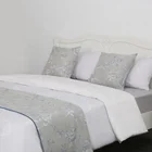 New luxury bed sheet set runners for hotels bed runner and cushion sets
