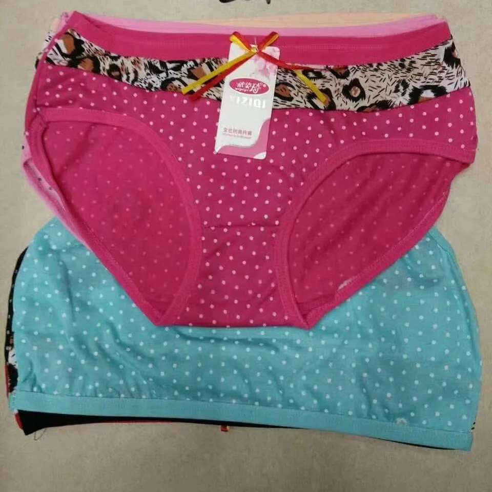 

0.3 usd NK340 Yiwu Amysi Garments ready made fast delivery free size cheap milk silk Dot Leopard print underwear for 18-25 years, Mix color