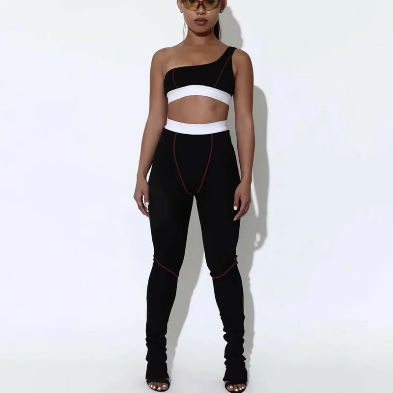 2020 summer One Shoulder Two PIece Sets Yoga Pants Sets Women's 2020 Summer Sport running Crop Tops Sets trousers, Wholesale women rompers and bodysuits
2020 summer One Shoulder Two PIece Sets Yoga Pants Sets Women's 2020 Summer Sport running Crop Tops Sets trousers, Wholesale women rompers and bodysuits
