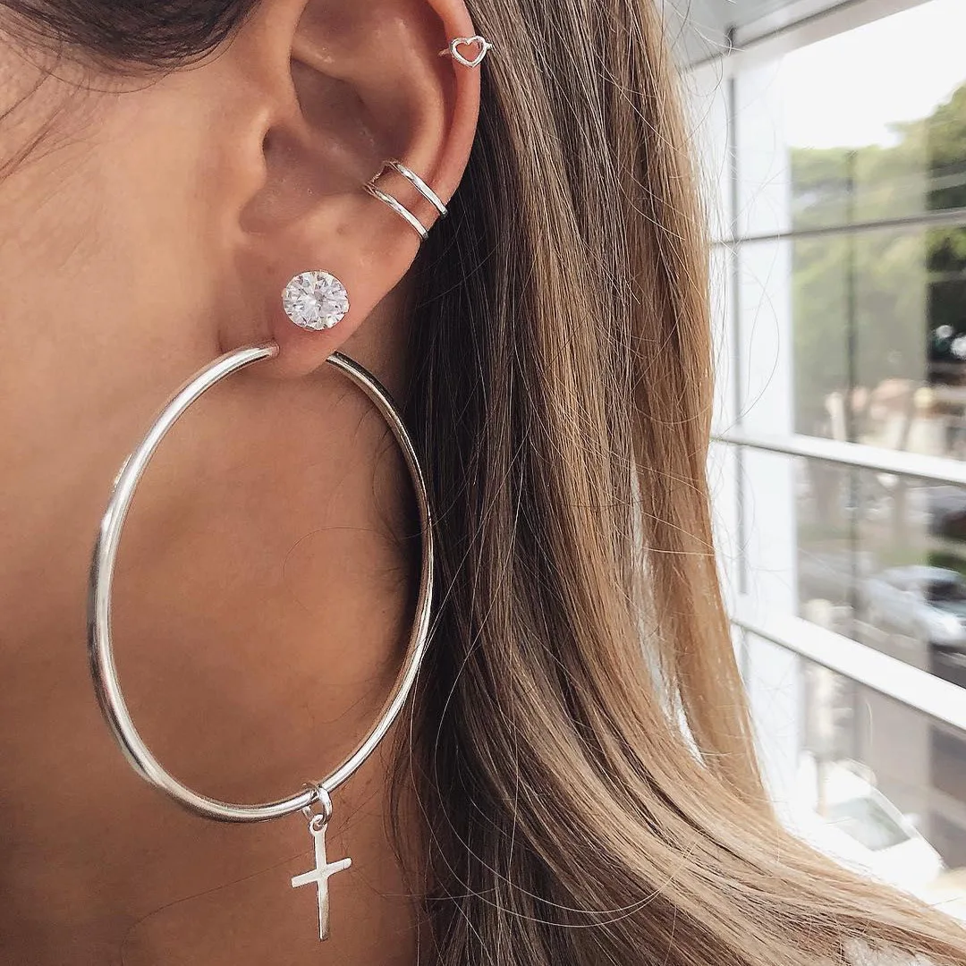 Women's Love Zircon Big Hoop Cross Ear rings Stud Earrings channel hoop earings for women 2021, Gold,silver
Women's Love Zircon Big Hoop Cross Ear rings Stud Earrings channel hoop earings for women 2021, Gold,silver