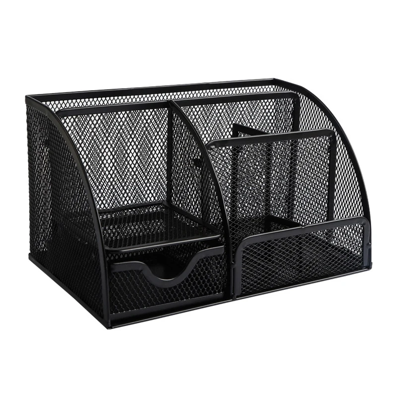 Office Home School metal Mesh Desktop Desk Organizer with 6 Compartments + 1 Sliding Drawer
Office Home School metal Mesh Desktop Desk Organizer with 6 Compartments + 1 Sliding Drawer