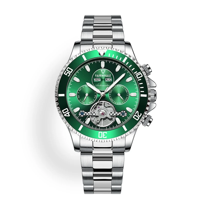 

Automatic Watch For Men Mechanical Self Winding Skeleton Tourbillon Men Wrist Watches Waterproof Luminous Business Watch