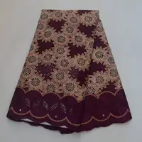 

AG7255 cotton lace African swiss lace fabric with stones swiss voile lace in switzerland embroidered