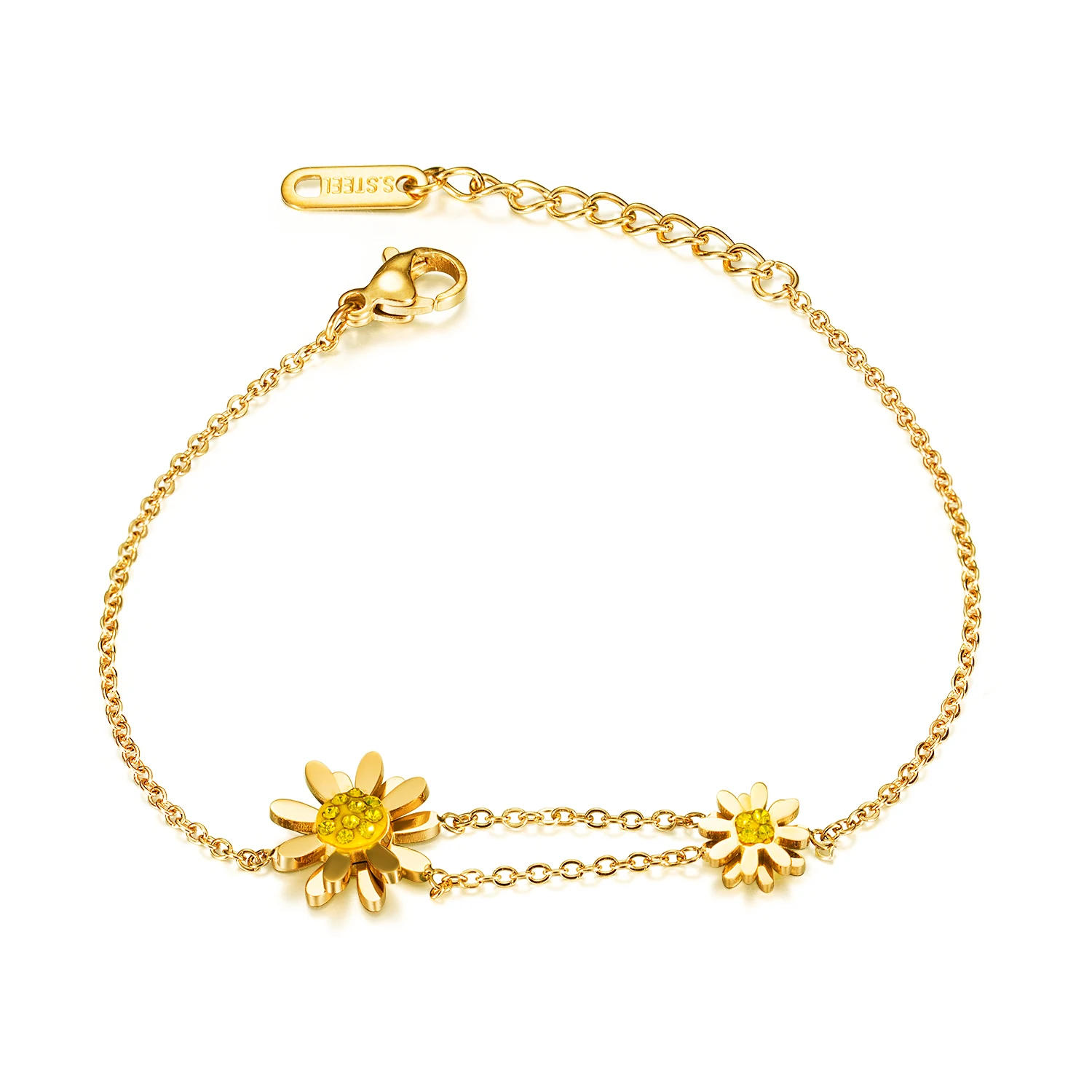 Daisy Flower Chain Bracelet Charm Bijoux En Acier Inoxydable Gold Plated Stainless Steel Women Girls Link Bracelets, Gold, rose gold
Daisy Flower Chain Bracelet Charm Bijoux En Acier Inoxydable Gold Plated Stainless Steel Women Girls Link Bracelets, Gold, rose gold