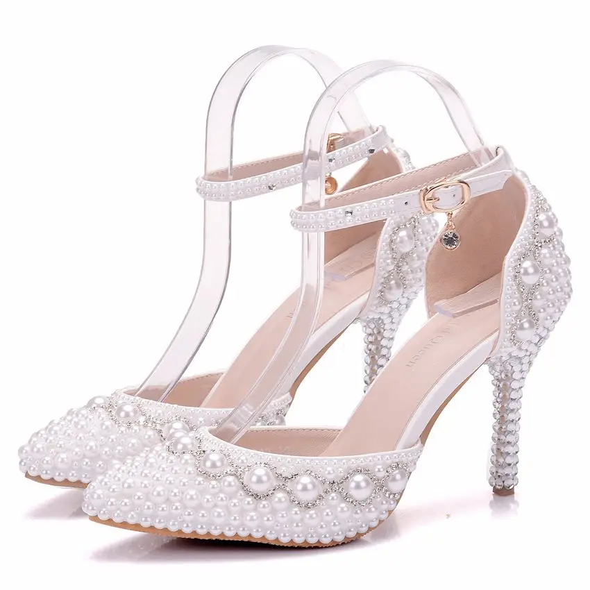 White Pearls Bridal Wedding Shoes High Heel Sandals Ladies Rhinestone Crystal Shoes Women High Heel Wedding Shoes For Bride
White Pearls Bridal Wedding Shoes High Heel Sandals Ladies Rhinestone Crystal Shoes Women High Heel Wedding Shoes For Bride