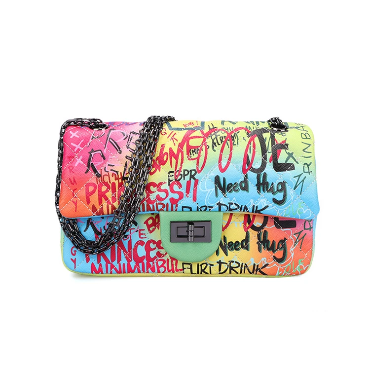 2020 fashion PU leather crossbody bag women new designer rainbow color purse shoulder bag ladies graffiti purse bag handbag
2020 fashion PU leather crossbody bag women new designer rainbow color purse shoulder bag ladies graffiti purse bag handbag