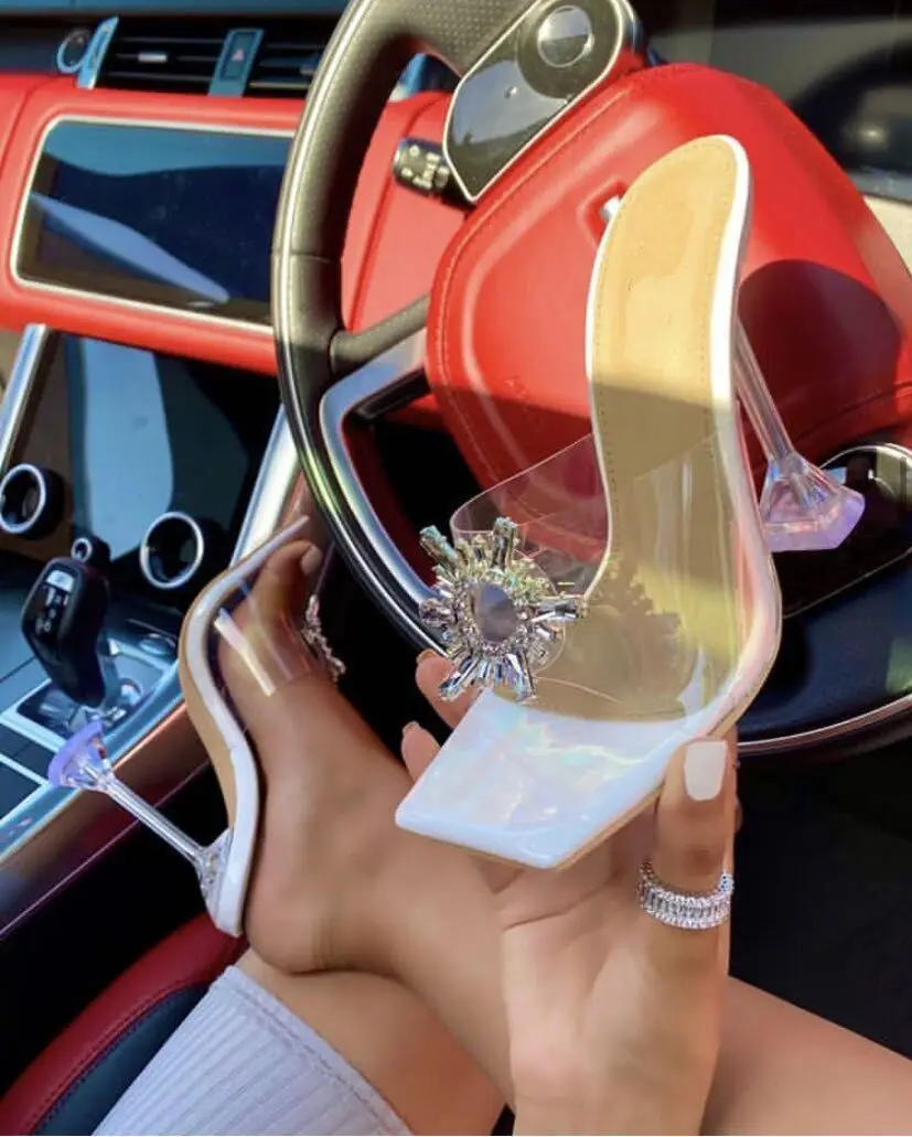 Fashion Rhinestone Buckle Transparent Summer Square Toe Wineglass wholesale High Heel Slippers Women Sandals, As pictures
Fashion Rhinestone Buckle Transparent Summer Square Toe Wineglass wholesale High Heel Slippers Women Sandals, As pictures