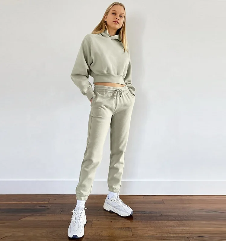 Custom high quality women casual fleece oversized crop top hoodie pullover sweatshirt 2pieces set tracksuits for spring wear, Gray
Custom high quality women casual fleece oversized crop top hoodie pullover sweatshirt 2pieces set tracksuits for spring wear, Gray