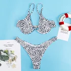 Wholesale Sexy Swimwear Bikini Mini Spotted High Waist Two Piece Bathing Suit Breathable Leopard Swimsuit