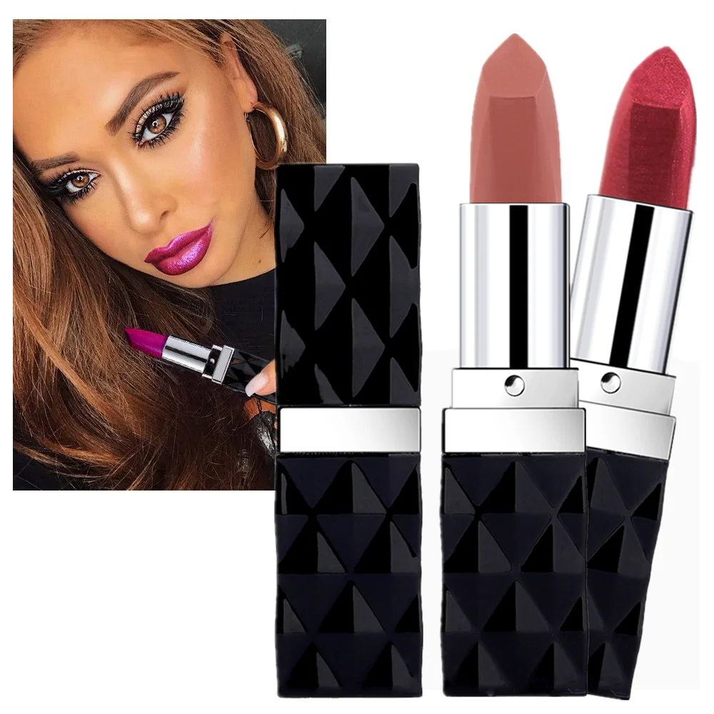 Best price black square tube diamond shimmer glitter lipstick velvet matte lipstick for dark skin, Multi color 
Best price black square tube diamond shimmer glitter lipstick velvet matte lipstick for dark skin, Multi color