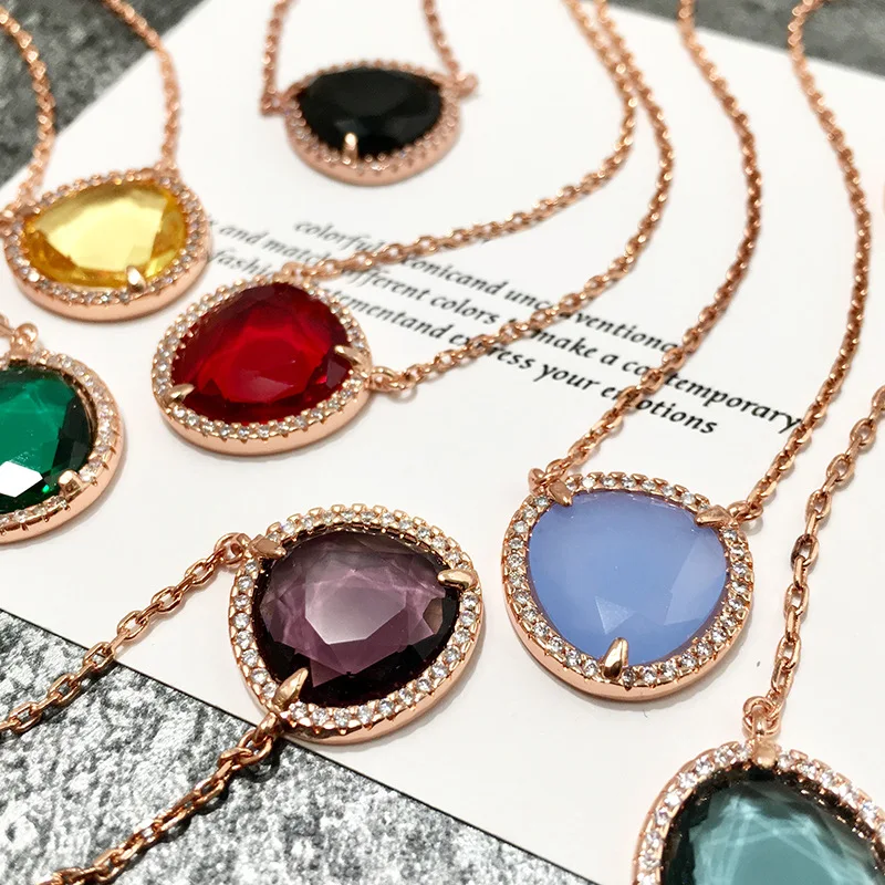 Exquisite triangle 8-color stone copper micro inlaid with multi faceted candy crystal necklace for women's jewelry, Colors
Exquisite triangle 8-color stone copper micro inlaid with multi faceted candy crystal necklace for women's jewelry, Colors