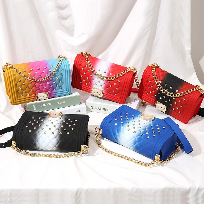 YX2020 Wholesale women bag handbags 2021 silicone/PVC shoulder handbag jelly bag luxury ladies woman hand bags candy jelly purse, Multi
YX2020 Wholesale women bag handbags 2021 silicone/PVC shoulder handbag jelly bag luxury ladies woman hand bags candy jelly purse, Multi