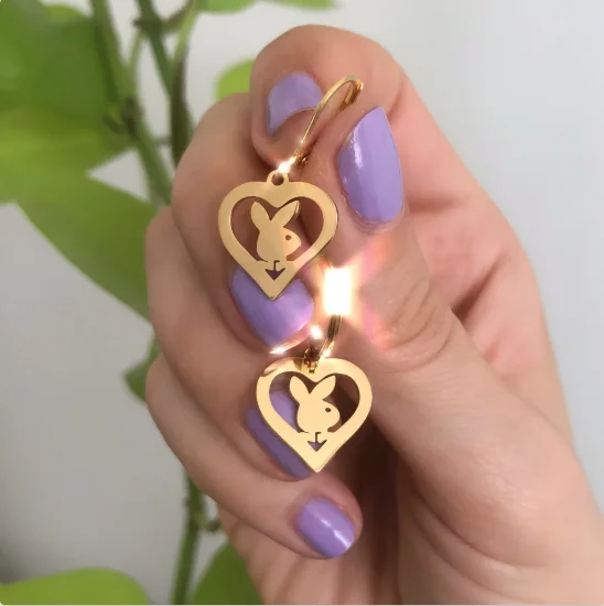 Inspire Jewelry Wholesale rabbit Stainless Steel Earring Bunny Heart Stud Child Girl Minimalist Bunny Jewelry Gift 2020 new, Silver,gold,rose gold,black and so on
Inspire Jewelry Wholesale rabbit Stainless Steel Earring Bunny Heart Stud Child Girl Minimalist Bunny Jewelry Gift 2020 new, Silver,gold,rose gold,black and so on