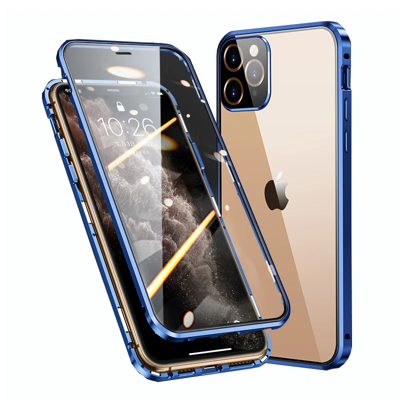 2020 Magnet Adsorption Double-Sided Screen Protector Glass Metal Magnetic glass case Phone Case For iphone 12 mini pro pro max
2020 Magnet Adsorption Double-Sided Screen Protector Glass Metal Magnetic glass case Phone Case For iphone 12 mini pro pro max